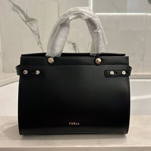 Furla White Tote Bag with Minimalist Design